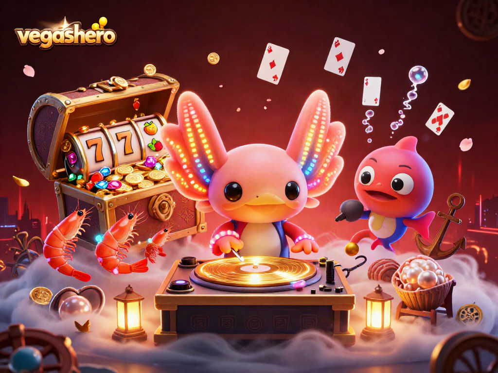 Experience energy and excitement with the vegashero casino's vibrant 3D illustration of gaming characters.