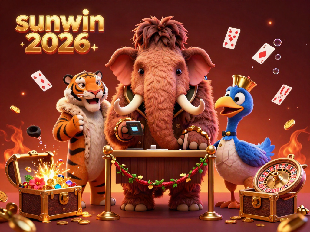 Experience the vibrant atmosphere of sunwin 2026 with exciting gaming elements and characters in a dynamic casino scene.
